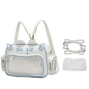 Kawaii White Cat Ita Bag - Stylish Waterproof Backpack for Young Trendsetters